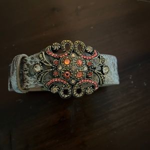Leather rock belt